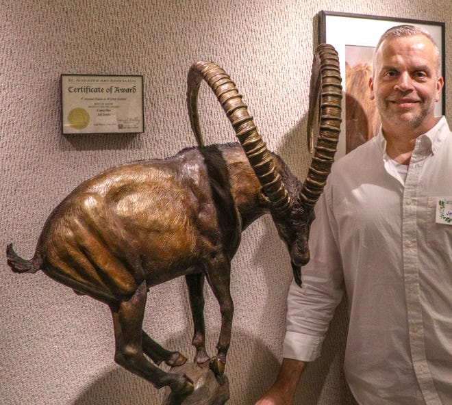 Jeff Jones earned Best in Show with his sculpture, “Capra Ibex,” in the ninth annual Nature & Wildlife Art Exhibition at the St. Augustine Art Association. [CONTRIBUTED]