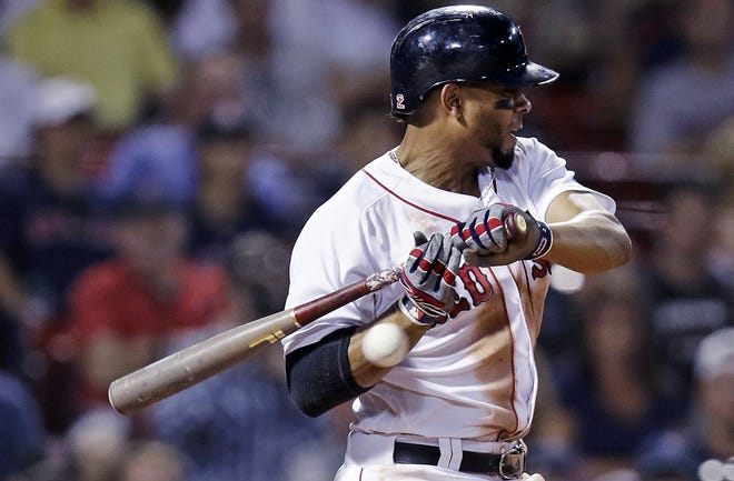 Red Sox shortstop Xander Bogaerts, shown batting against the Phillies in game on July 31, returned to the starting lineup in Saturday's 4-1 win over the Yankees. [AP Photo/Charles Krupa]