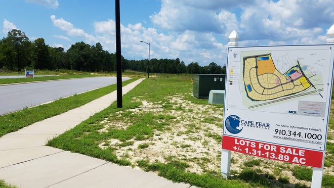 City Council members are evaluating a site at the military business park for the possible location of a major athletic complex. The park is located off Bragg Boulevard, near the Interstate 295 interchange. [Myron B. Pitts/The Fayetteville Observer]