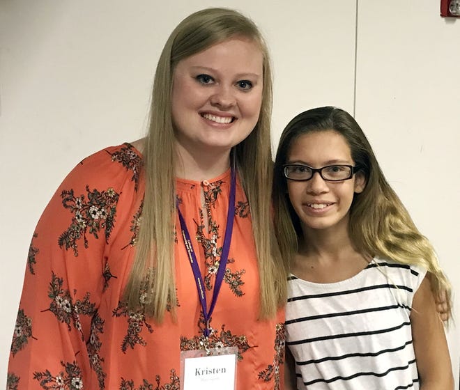 E.B. Frink Middle School student Lea Raper and science teacher Kristen Davenport attended the all-girl ECU STEM Camp together. [Submitted photo]