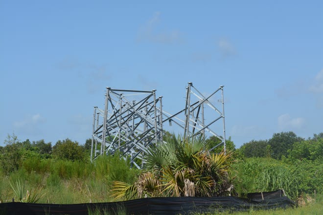 The construction of a 185-foot radio tower on Prospect Road in Manatee County that would help communications between first responders in both Sarasota and Manatee counties was halted after nearby residents expressed their discontent with the tower's location. [Herald-Tribune staff photo / Christina Morales]
