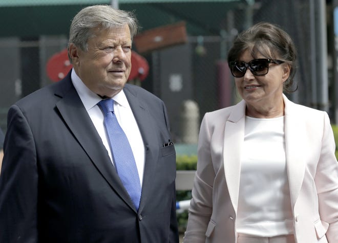 Viktor and Amalija Knavs, Melania Trump's parents, after gaining their U.S. citizenship on Thursday. They had been living in the United States as permanent residents. [AP / Seth Wenig]