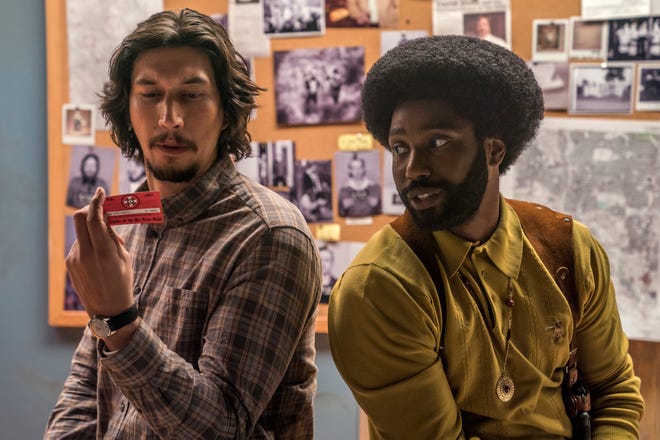 Adam Driver and John David Washington play the in-person and the phone-only version of Ron Stallworth. [Focus Features]
