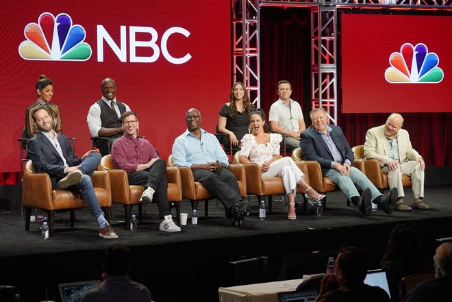 The cast of "Brooklyn Nine-Nine," which has been ressurrected by NBC after being cancelled by Fox, appeared Wednesday at the final day of the Television Critics Association summer press tour in Los Angeles. [NBC PHOTO]