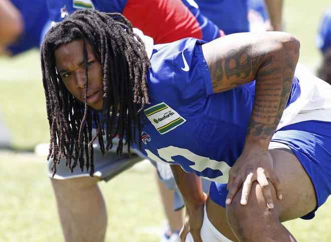 Bills receiver Kelvin Benjamin says he's "just moving on" from his confrontation with Carolina QB Cam Newton and former teammate before Thursday's pre-season game at Buffalo. [AP Photo/Jeffrey T. Barnes, File]