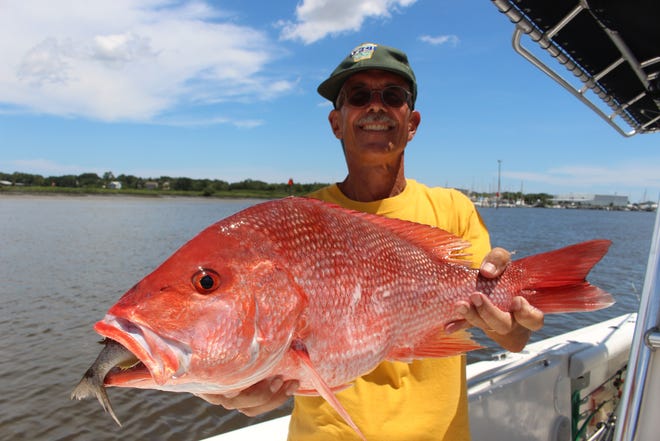 Bob Barth booked an offshore charter with friends to take advantage of the brief opening of red snapper fishing on Friday. [CHRISTINE RODENBAUGH/THE RECORD]