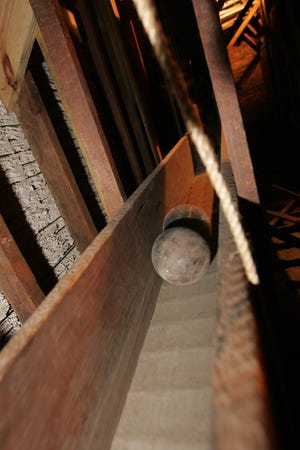 The Thunder Roll is a 19th-century noise-making device in the rafters at historic Thalian Hall. It uses cannonballs rolled down a series of wooden gutters to simulate the sound of thunder during theatrical production. [STARNEWS FILE]