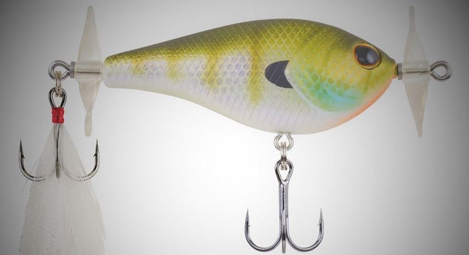 This is the new lure, a Spin Bomb 60, by Berkley that caught my two largest bass of the day.