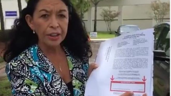 On Aug. 25, 2016, Susan Bucher, Palm Beach County’s Supervisor of Elections, discusses early voting and mail-in ballots in advance of the Aug. 30, 2016, election. Bucher was in front of her suburban West Palm Beach office doing a live video on the Facebook page of The Palm Beach Post’s opinion section. (Supplied)