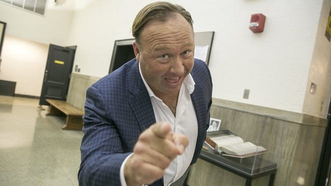 Alex Jones says being banned on social media, including YouTube and Facebook violates his rights under the First Amendment. 2017 DEBORAH CANNON / AMERICAN-STATESMAN
