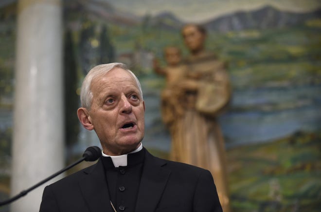 In this June 30, 2015, file photo, Cardinal Donald Wuerl, archbishop of Washington, speaks during a news conference at the Cathedral of St. Matthew the Apostle in Washington. Wuerl wrote to priests to defend himself on the eve of the scheduled Tuesday, Aug. 14, 2018, release of a grand jury report investigating child sexual abuse in six of Pennsylvania's Roman Catholic dioceses. [AP Photo/Susan Walsh, File]