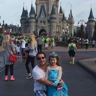 Jeffrey Mancuso with his daughter, Kayden, at Disney World in Florida in January 2016.