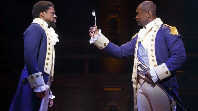 The Broadway mega-hit “Hamilton” finally makes it to Austin at the end of the 2018-2019 arts season. Contributed by Joan Marcus