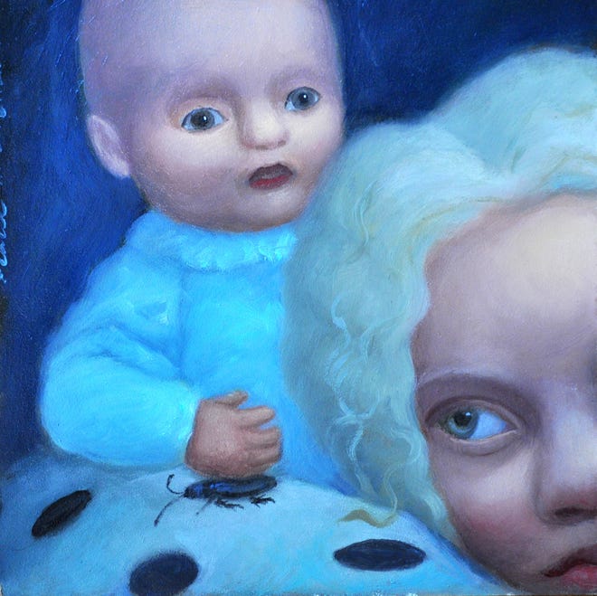 LESLIE RENKEN/JOURNAL STAR Painting by Carrie Pearce, oil on panel, 6 inches by 6 inches, $475.