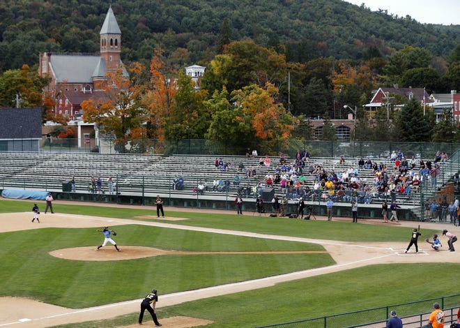 An exhibition baseball game is played at Doubleday Field in downtown Cooperstown, New York, near the National Baseball Hall of Fame. There's much more to the one-stoplight village than its No. 1 attraction, but the National Baseball Hall of Fame on Main Street is truly a great shrine for the game, and even if you don't have a player to root for you can check out a game at Doubleday Field or at any of the 20-plus fields a few miles away at Cooperstown Dreams Park. [MIKE GROLL/THE ASSOCIATED PRESS]