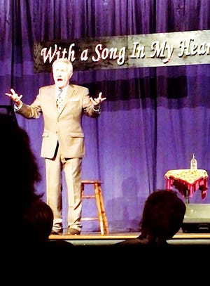 Singer Michael Duarte performs his program of American standards, “With a Song in My Heart,” in a benefit for Hingham Civic Music Theatre at Town Hall’s Sanborn Auditorium on Aug. 12. [Courtesy Photo]