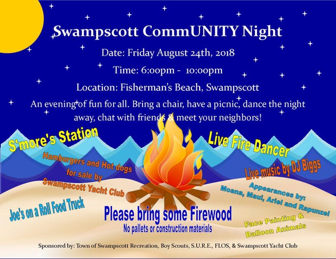 Swampscott CommUNITY Night will be held on Friday, Aug. 24 from 6 to 10 p.m. on Fisherman’s Beach, and organizers invite and encourage everyone to attend. [COURTESY PHOTO / TOWN OF SWAMPSCOTT]