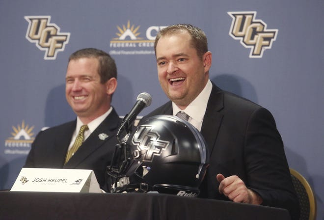 Josh Heupel, the former Missouri offensive coordinator, enters his first season at the helm of UCF, the team picked to win the American Athletic Conference. [Red Huber/Orlando Sentinel via AP]