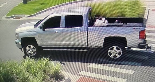 The St. Johns County Sheriff's Office is searching for a domestic violence suspect driving this pickup truck. [Contributed]