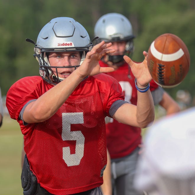 Chad Dodson will be taking the snaps at quarterback for Bartram Trail this season. The junior is the latest quarterback at the St. Johns school to elicit collegiate interest. Valdosta State has extended a scholarship offer before his first varsity start. [WILL BROWN/THE RECORD]