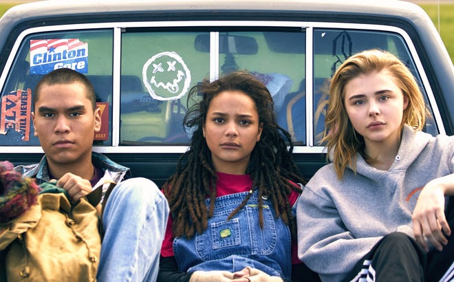 Forrest Goodluck, Sasha Lane and Chloë Grace Moretz appear in a promotional still image from "The Miseducation of Cameron Post." (Credit: FilmRise)