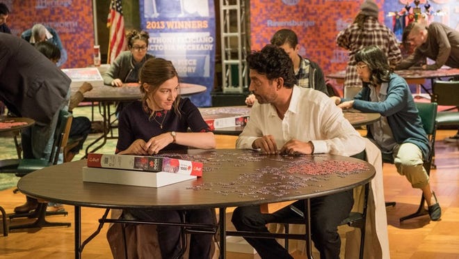 Kelly Macdonald and Irrfan Khan portray partners in a jigsaw-puzzling competition. Contributed by Linda Kallerus, Sony Pictures Classics