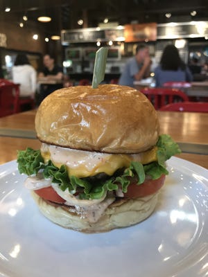 NorthWest Burgers' Classic Northwest Burger is among the various food options available from the public market restaurants at the Fifth Street Public Market.