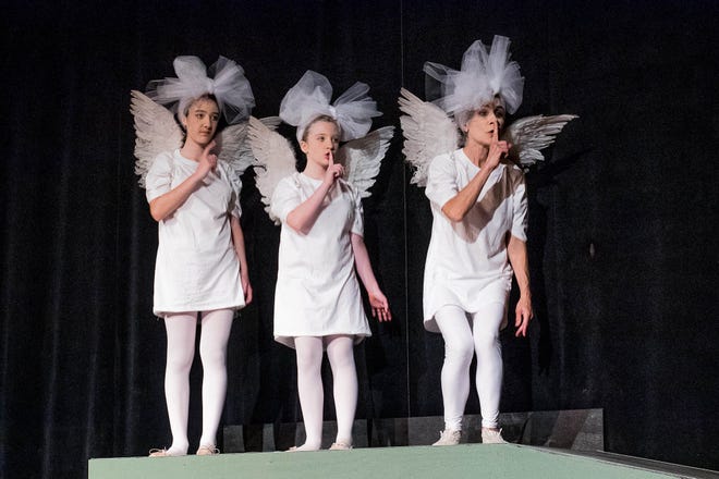 The Three Spirits (Rhianna Ring-Howell, Elysia Ring-Howell and Rebekah Creshkoff) serve as ambassadors for the "forces of good" in Delaware Valley Opera's production of "The Magic Flute." [PHOTO PROVIDED]