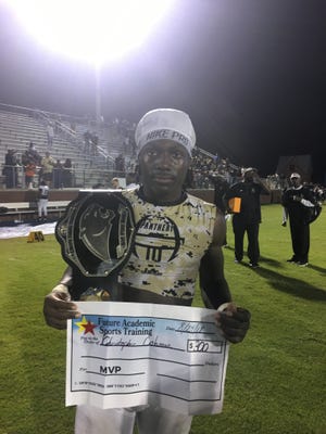 Liberty County running back Kris Coleman was named MVP of the game versus Bradwell Institute on Friday night. [DENNIS KNIGHT/SAVANNAHNOW.COM]