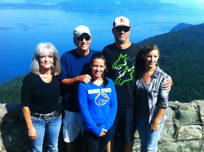 Retired principal Chuck Watson, second from left, at Orcas Island with wife Dawn and their three children, Courtney, Trevor and Stefanie. [PHOTO COURTESY CHUCK WATSON]