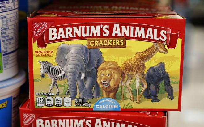 Nabisco redesigned the package of Barnum's Animals Crackers after relenting to pressure from PETA. [ARCHIVE PHOTO]