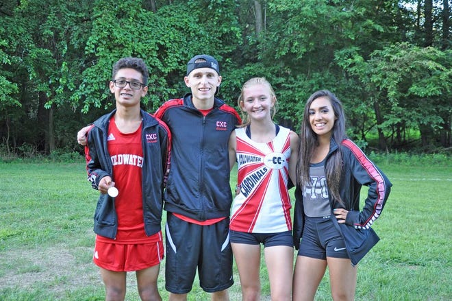 Coldwater's four medalists inlcuded, from left, Jose Blankenship, Kyle Foulk, Elka Machan, and Kathy Potter.