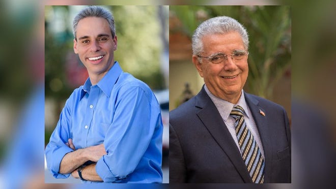 Acting Boca Raton Mayor Scott Singer (left), ex-West Palm Beach Commissioner Al Zucaro (right) and Bernard Korn (not pictured) are running for mayor in the Aug. 28, 2018 special election. Korn did not submit a photo to The Palm Beach Post. (Courtesy photos)
