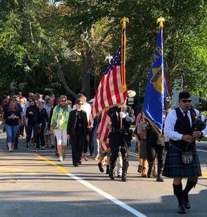 A scene from last year's 9/11 memorial services in Barnstable Village. (Courtesy photo)