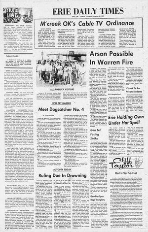 The city and region page of the Erie Daily Times from Aug. 30, 1973. [ERIE TIMES-NEWS]