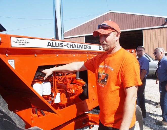 The first-ever Allis-Chalmers D21 tractor is one of the prized possessions of Darryl Krause, who traveled more than 2,000 miles to be at the Gathering of the Orange event coinciding with the Threshermen’s Reunion that kicked off Thursday morning.