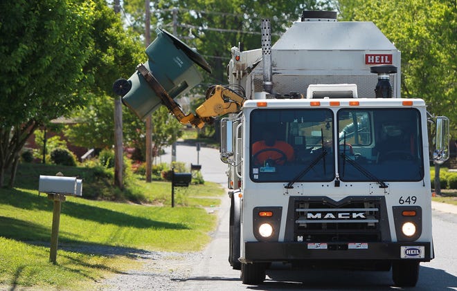 Garbage and recycling collection will be affected by the Memorial Day holiday in most Gaston County cities. [Mike Hensdill/The Gaston Gazette]