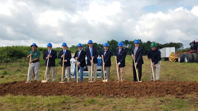 Representatives from Jamison Door Company, Franklin County Area Development Corporation, Lehman Construction and local officials recently participated in a ground-breaking ceremony for Jamison Door Company in Washington Township.