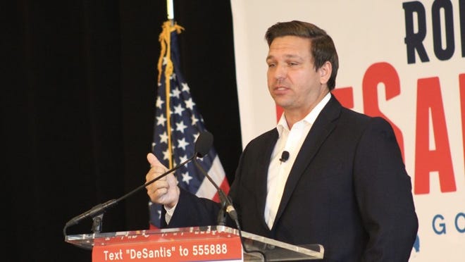 Florida GOP gubernatorial candidate Ron DeSantis was in Palm Beach County on Saturday for a rally at the Trump National Golf Course in Jupiter. The event was DeSantis first at a Trump-owned property since the U.S. representative received the president s endorsement last month. (R.E. Denty / The Palm Beach Post)