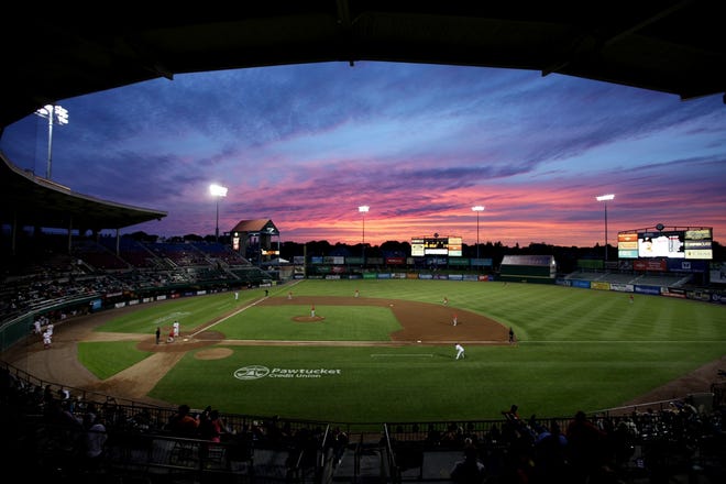 The sun sets on McCoy Stadium in Pawtucket. [The Providence Journal / Glenn Osmundson]