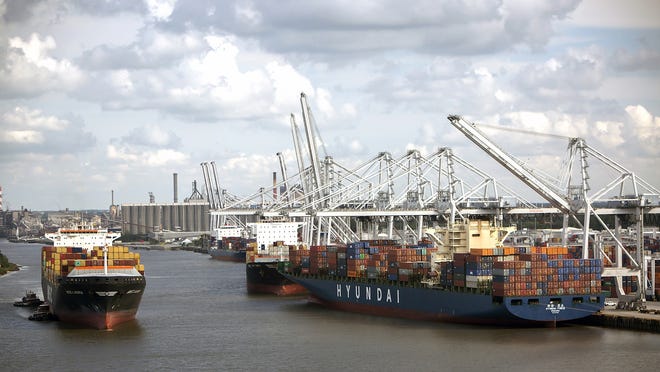 File photo: A vessel arrives at GPA's Garden City Terminal near Savannah, Ga. [Georgia Ports Authority/Stephen B. Morton]