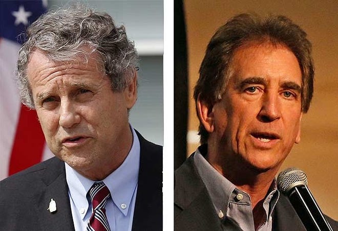Ohio Democratic U.S. Sen. Sherrod Brown, left, faces a re-election challenge from Republican Rep. Jim Renacci of Wadsworth. [Dispatch, Akron Beacon Journal file photos]