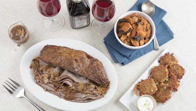 TooJay’s brisket meal, available during Rosh Hashanah, includes entree, sides, dessert and a glass of kosher wine.