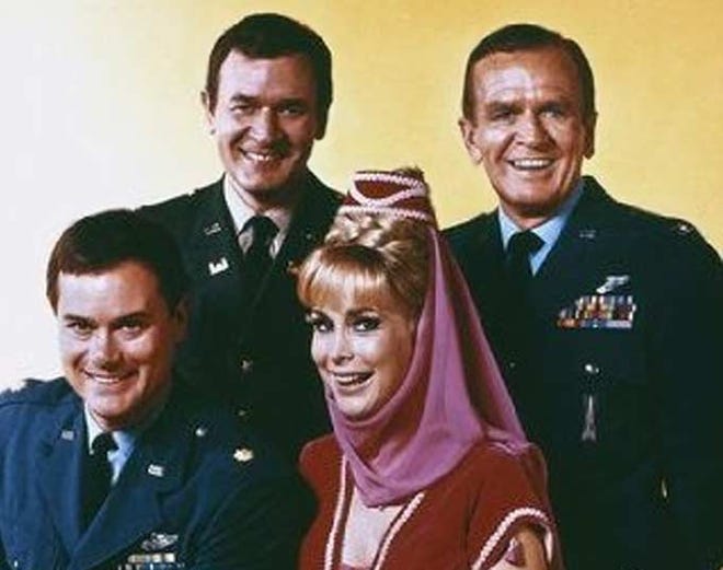 Bill Daily, top left, in this publicity photo for the 1960s TV comedy "I Dream of Jeannie," with co-stars, clockwise, Hayden Rorke, Barbara Eden and Larry Hagman. [File photo]