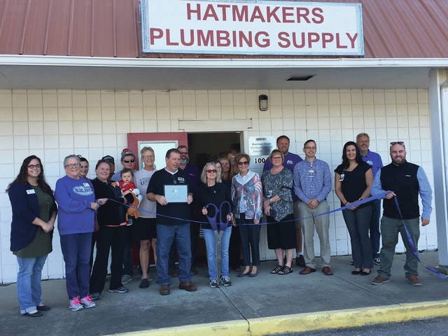 The Perry Chamber of Commerce held a ribbon cutting for Hatmakers Plumbing Supply on Monday, Sept. 10. PHOTO BY LISA WIDICK/THE PERRY CHIEF