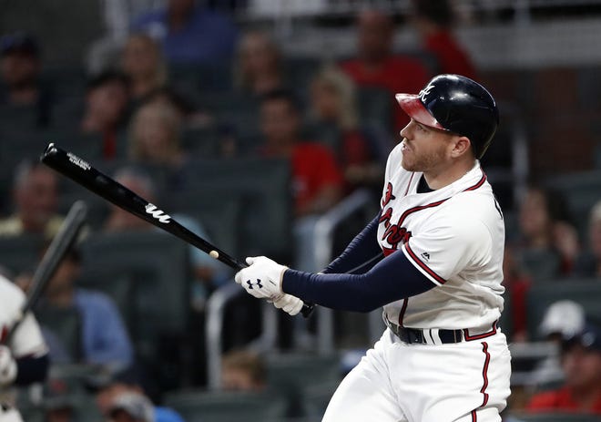 Freddie Freeman and the Braves play a get-away game Wednesday afternoon in San Francisco before heading home for a weekend series with Washington. [JOHN BAZEMORE/THE ASSOCIATED PRESS]