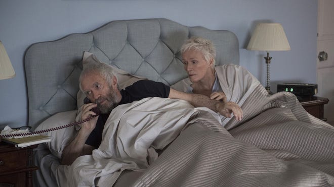 Glenn Close, right, and Jonathan Pryce in "The Wife." [Graeme Hunter Pictures-Sony Pictures Classics]