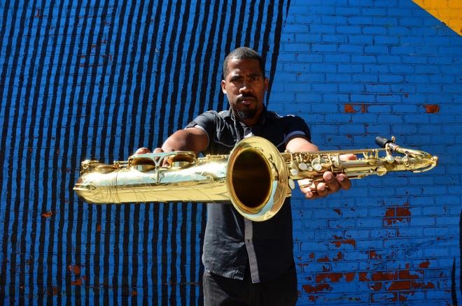 Jazz saxophonist James Brandon Lewis presents his trio this Sunday at Erie's Artlore Studio. [DIANE ALLFORD/CONTRIBUTED PHOTO]