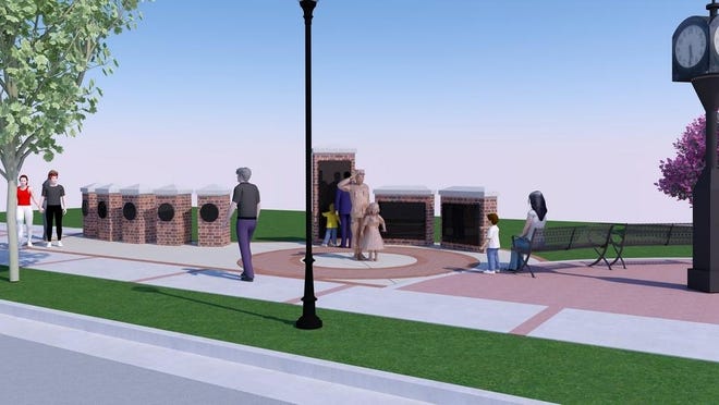 A rendering shows what the Cramerton veterans memorial will look like when it's complete. [PHOTO SPECIAL TO THE GAZETTE]