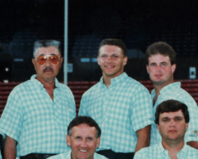Army head coach Jeff Monken, top row center, got his start as a graduate assistant at the University of Hawaii in 1989-90. Army hosts Hawaii at noon Saturday.